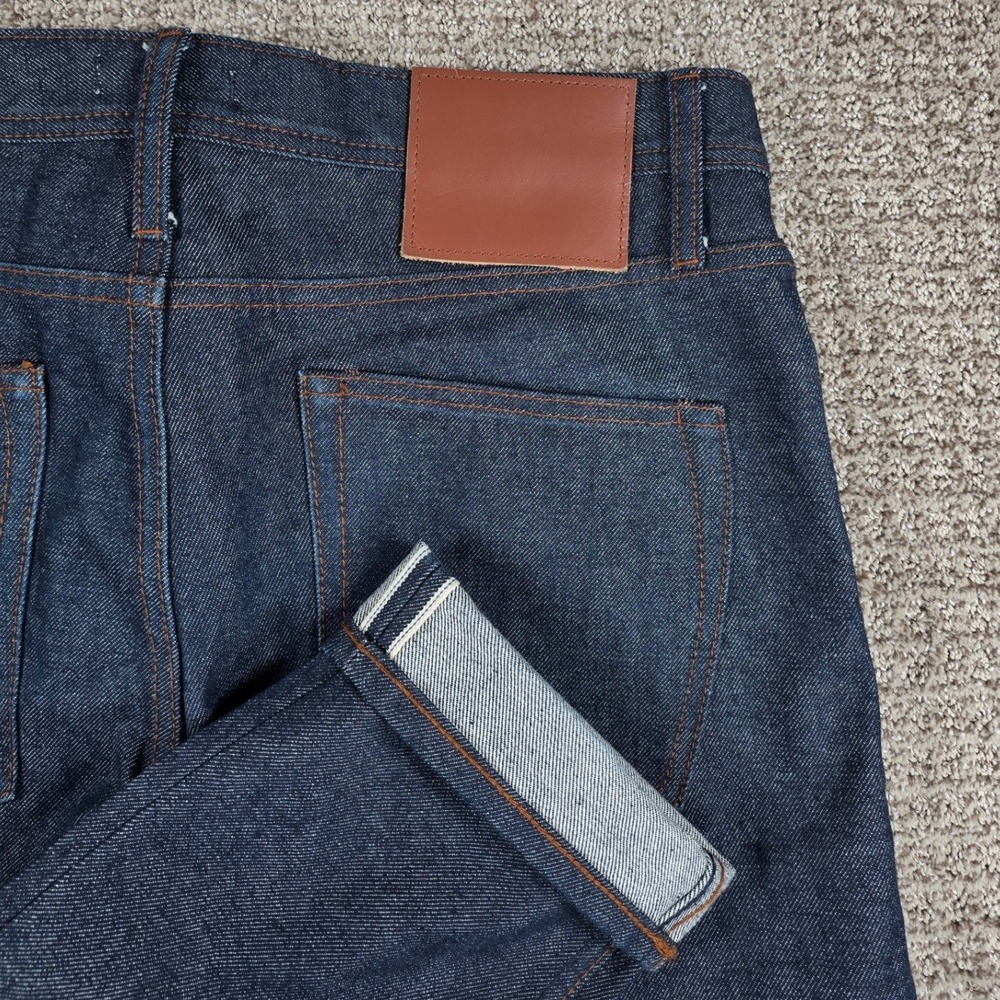 Unbranded Brand UB401 Tight Fit 14.5oz Selvedge Indigo Denim Jeans Mens 34x32